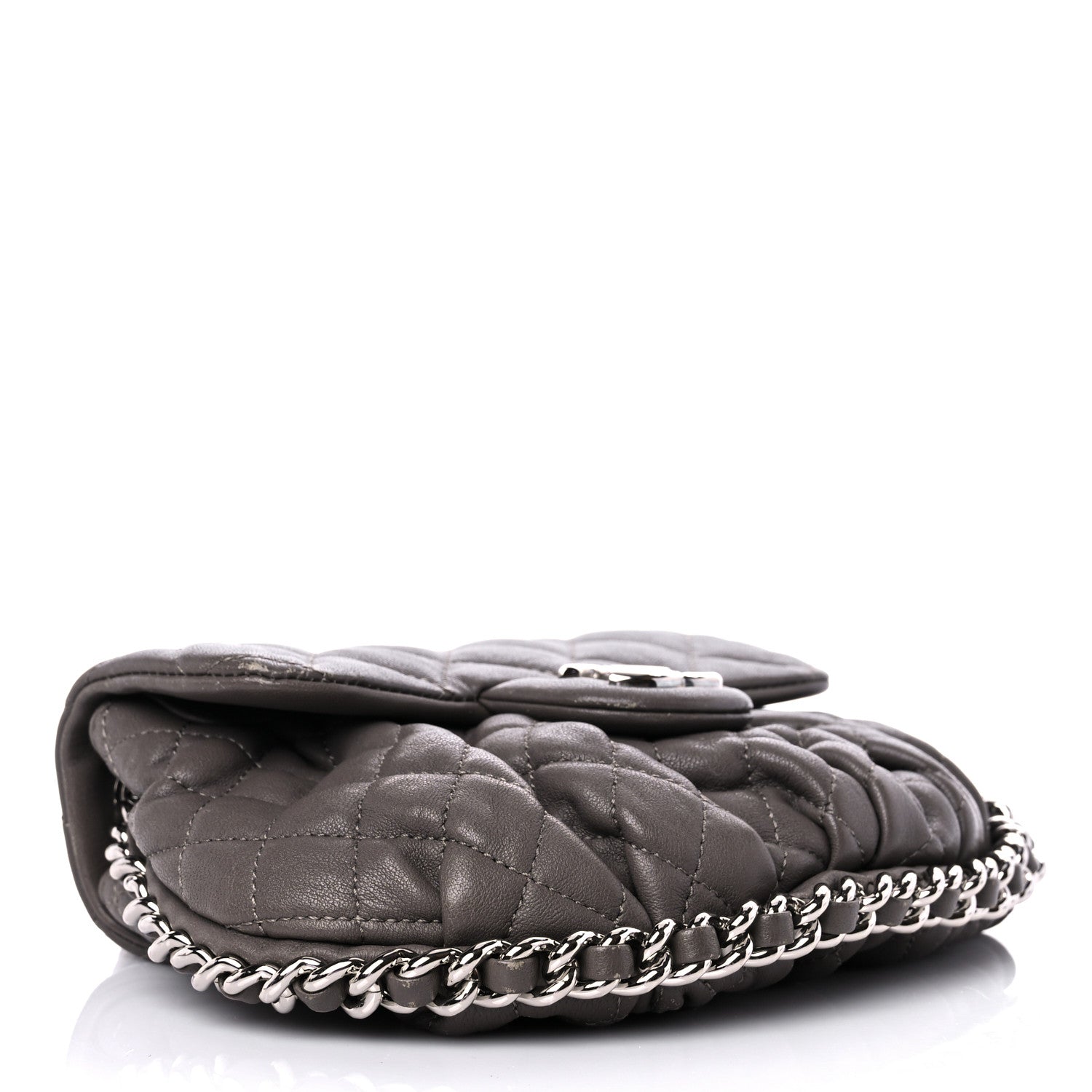 Chanel Washed Lambskin Quilted Mini Chain Around Flap Taupe 4 of 19