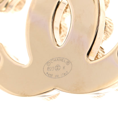 Chanel Crystal CC Earrings Black Gold 4 of 5