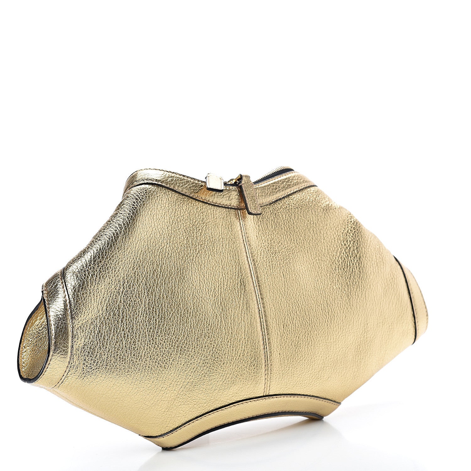 Alexander McQueen Metallic Lambskin De Manta Clutch Light Gold 2 of 7