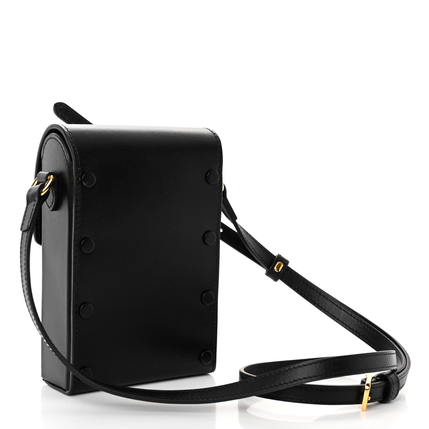 Gucci Boarded Plutone Calfskin Mini Horsebit 1955 Crossbody Bag Black 3 of 12