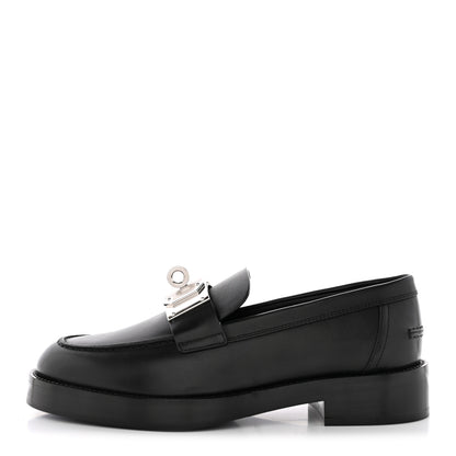 Hermes Calfskin Womens Hot Loafer 37 Black 1 of 15