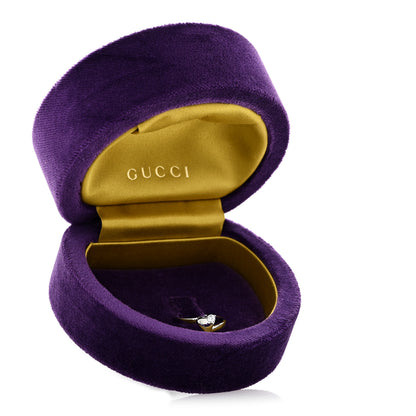 Gucci 18K White Gold Diamond Heart Band Ring 54 6.75 7 of 7