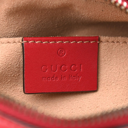 Gucci Calfskin Matelasse Mini GG Marmont Chain Shoulder Bag Hibiscus Red 6 of 9