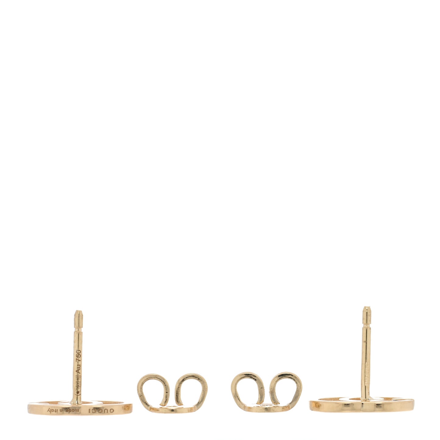 18K Yellow Gold Running G Stud Earrings