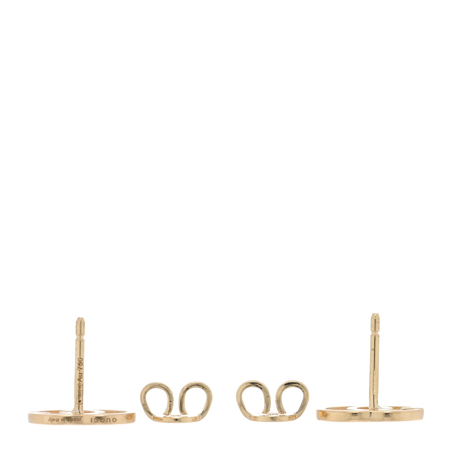 Gucci 18K Yellow Gold Running G Stud Earrings 3 of 5