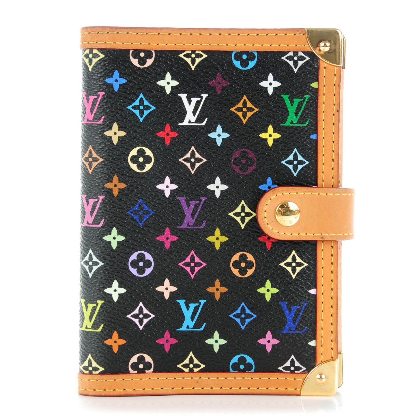 Monogram Multicolor Small Ring Agenda Cover Black