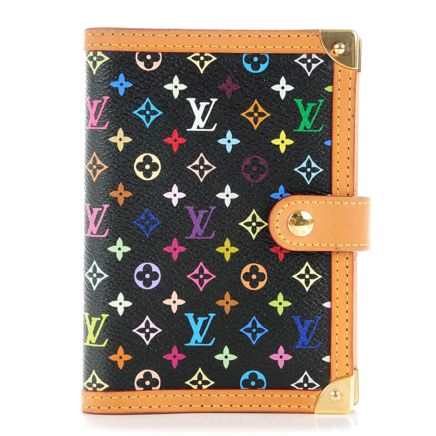 Louis Vuitton Monogram Multicolor Small Ring Agenda Cover Black 1 of 7