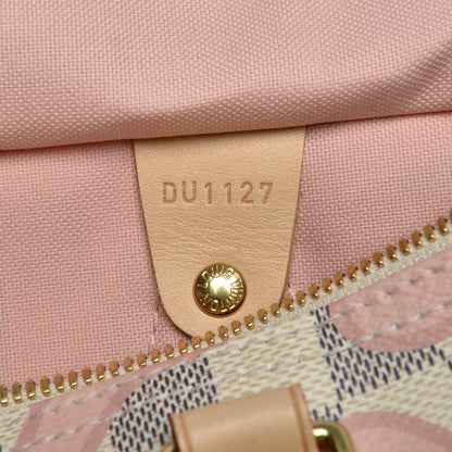 Louis Vuitton Damier Azur Tahitienne Speedy Bandouliere 30 Rose Ballerine 8 of 8