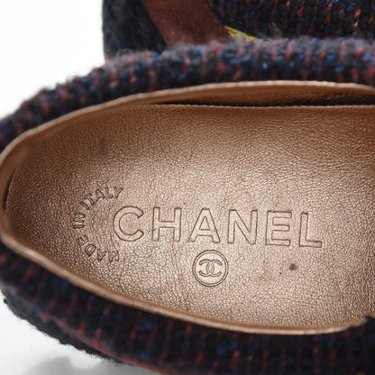 Chanel Tweed Suede Calfskin Runway Sneakers 40 Black Multicolor 6 of 11
