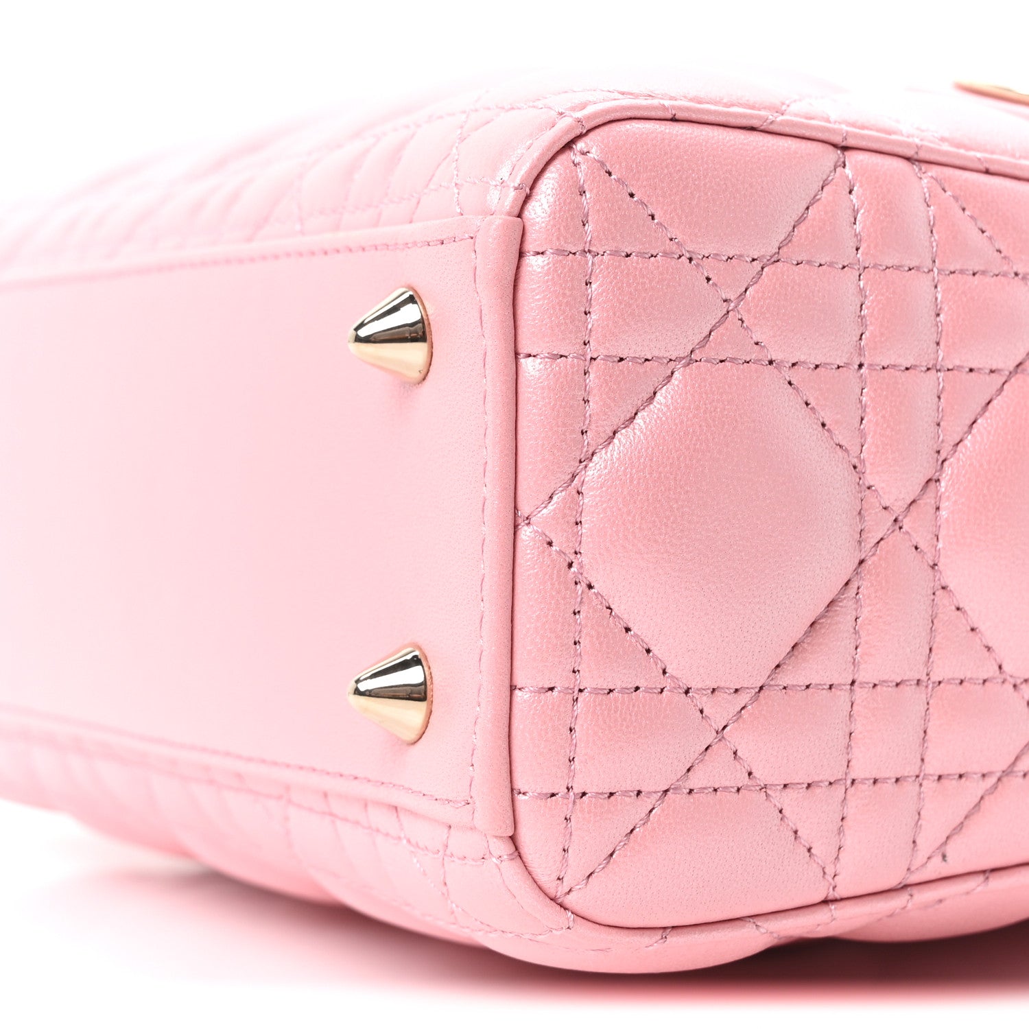 Christian Dior Metallic Lambskin Cannage Small Lady Dior Melacoton 10 of 10