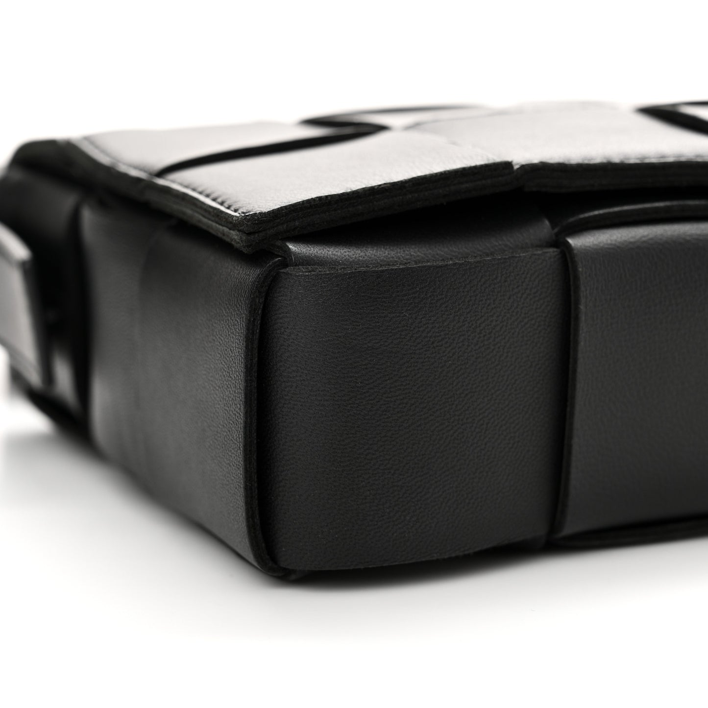 Lambskin Maxi Intrecciato Cassette Crossbody Bag Black