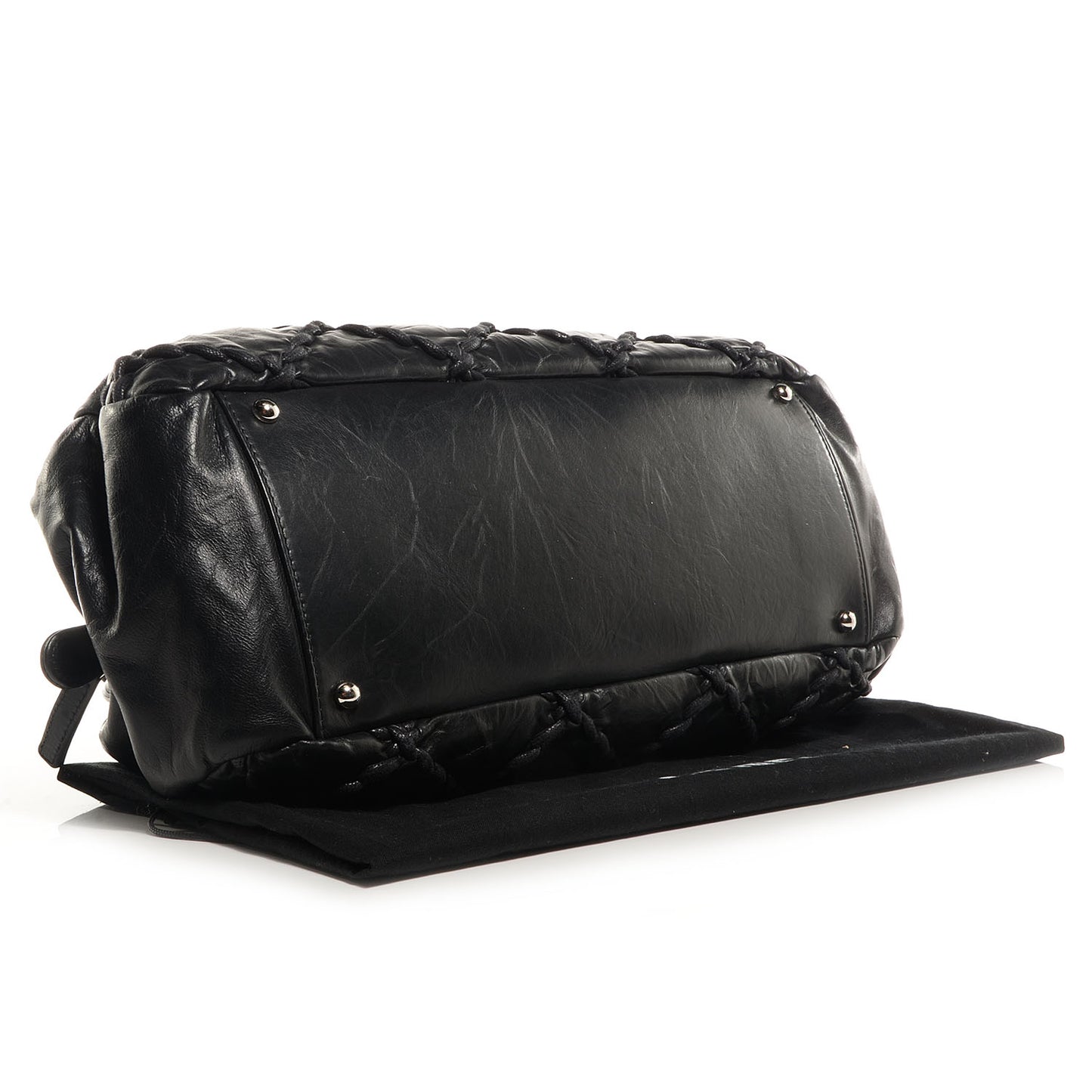 Calfskin Ultra Stitch Bowling Bag Black