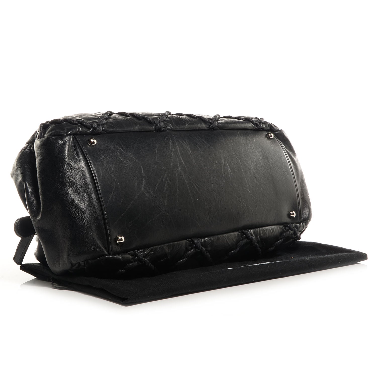 Chanel Calfskin Ultra Stitch Bowling Bag Black 4 of 7