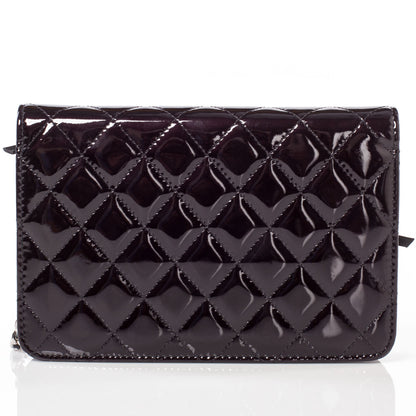 Chanel Patent Quilted Wallet On Chain Black 3 of 8