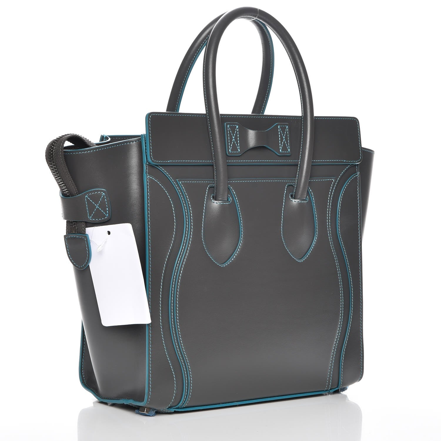 Celine Satin Debossed Calfskin Micro Luggage Anthracite 3 of 6
