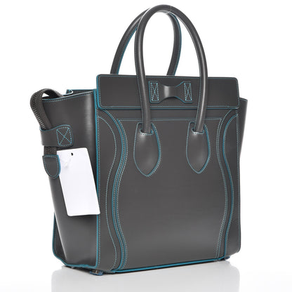 Celine Satin Debossed Calfskin Micro Luggage Anthracite 3 of 6