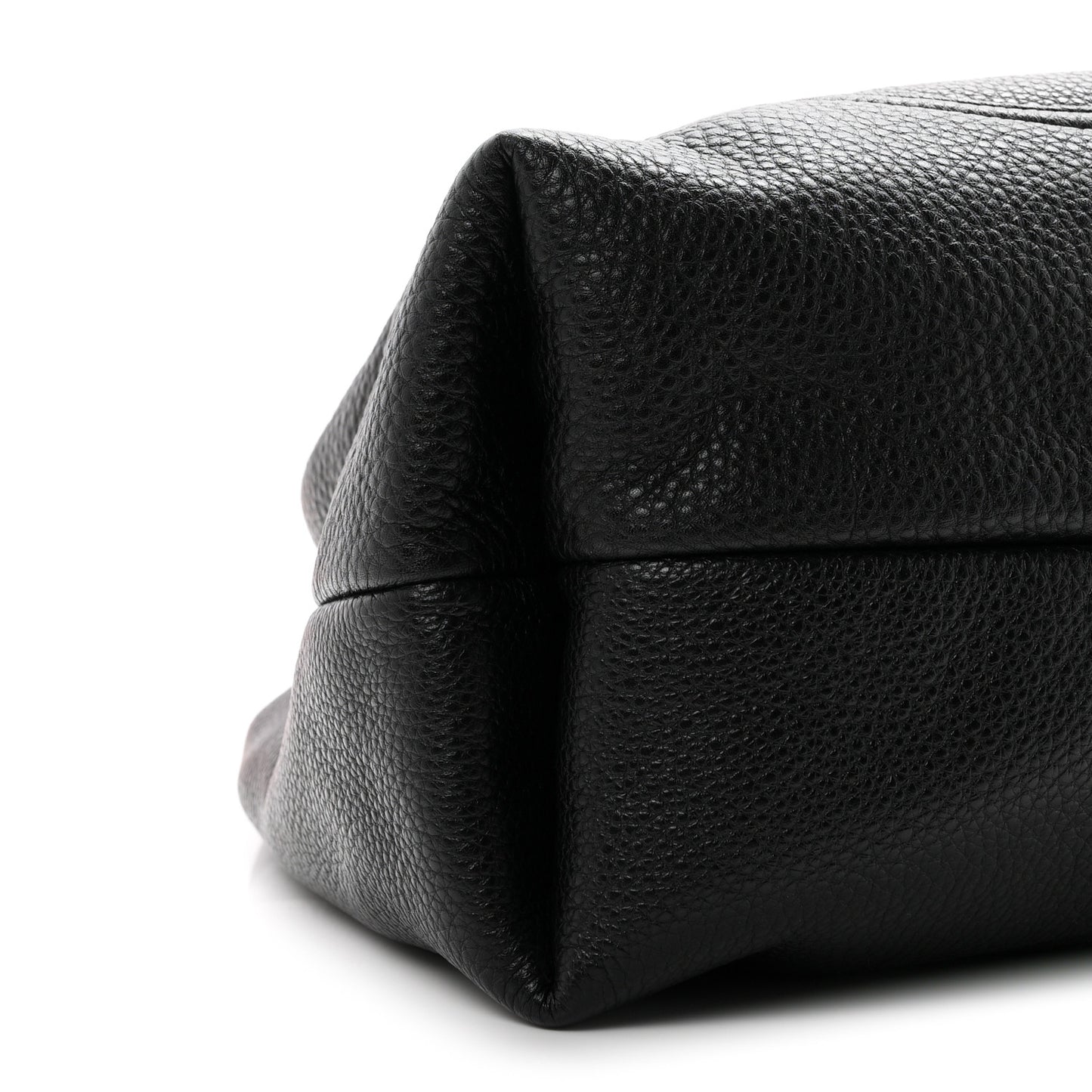 Grained Calfskin Softbit Maxi Shoulder Bag Black