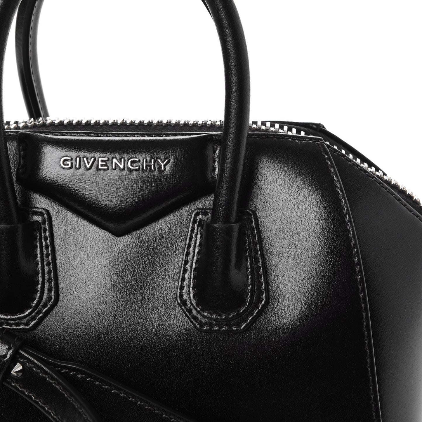 Shiny Lord Calfskin Mini Antigona Black