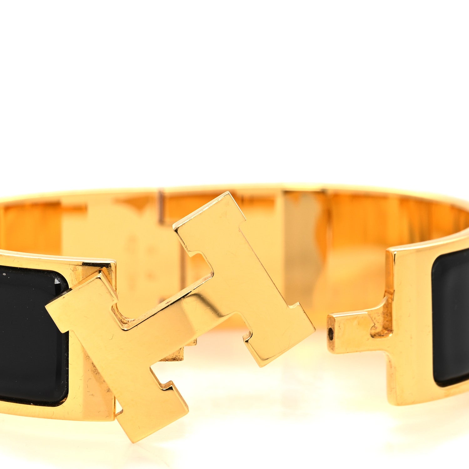 Hermes Enamel Wide Clic Clac H Bracelet GM Black 4 of 5