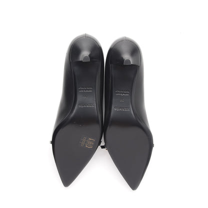 Hermes Calfskin Lauren Pumps 38 Black 5 of 8