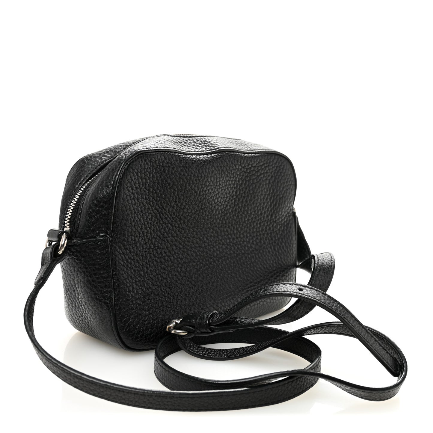 Pebbled Calfskin Studded Small Soho Disco Bag Black