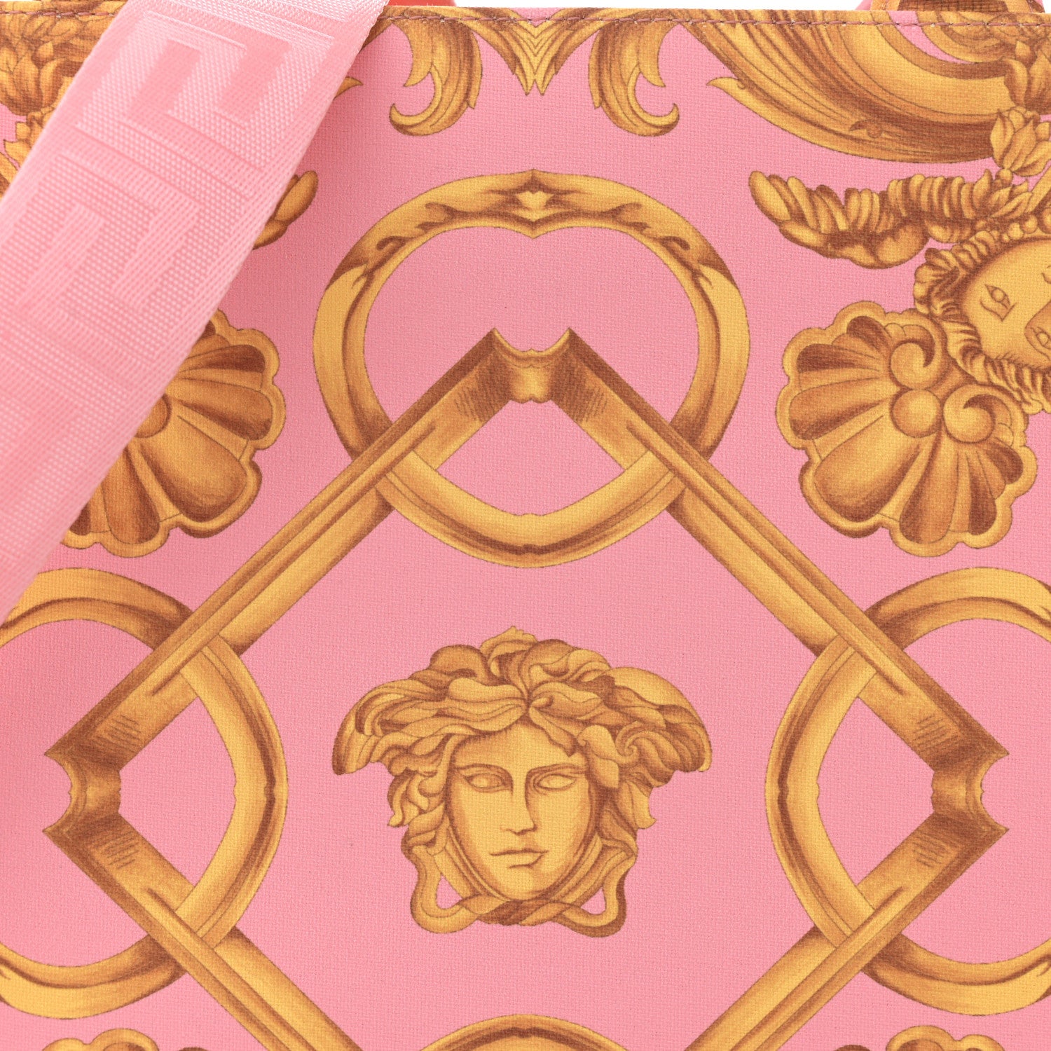 Versace Canvas Baroque Print Medusa Large Tote Pink 7 of 11