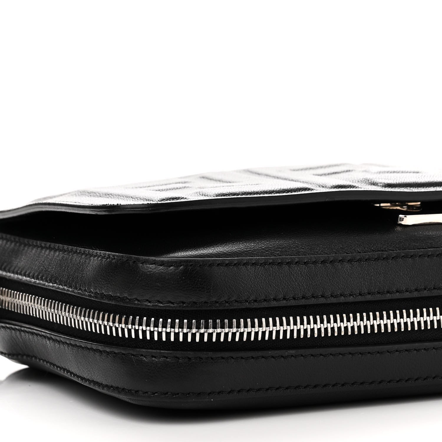 Fendi Nappa FF 1974 Embossed Mini Expandable Flap Bag Black 10 of 11