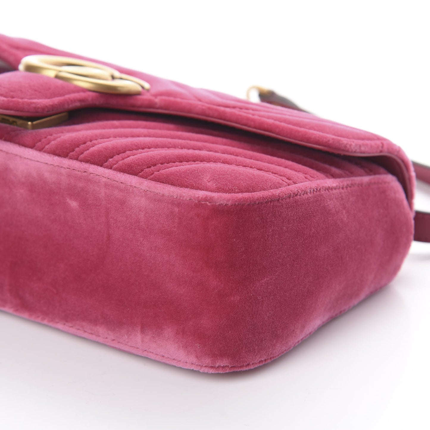Velvet Matelasse Small GG Marmont Shoulder Bag Light Raspberry Rose
