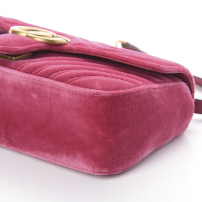 Gucci Velvet Matelasse Small GG Marmont Shoulder Bag Light Raspberry Rose 6 of 8