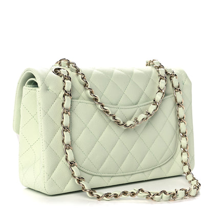 Chanel Caviar Quilted Small Double Flap Light Green 3 of 11