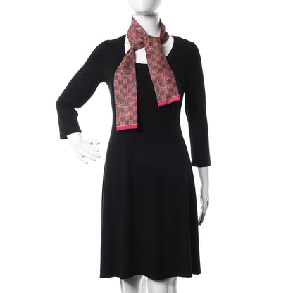 Louis Vuitton Silk Monogram Damier Pop Print Bandeau Pink 2 of 5