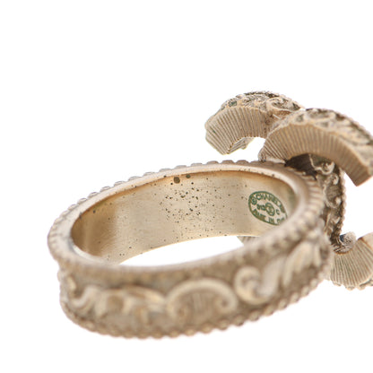 Chanel Enamel CC Baroque Ring 54 7 Black Gold 5 of 5