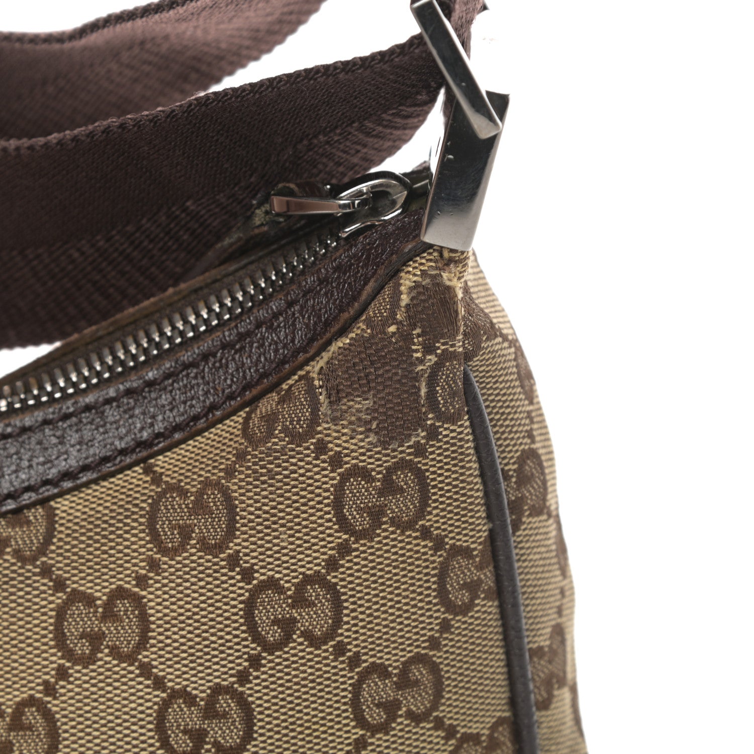 Gucci Monogram Medium Half Moon Hobo Dark Brown 16 of 16