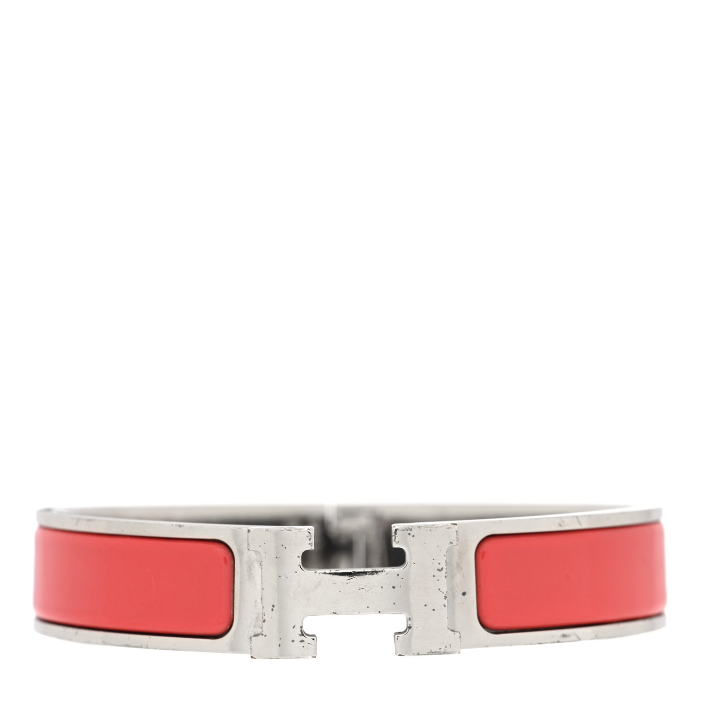 Enamel Narrow Clic Clac H Bracelet PM Rouge Corail