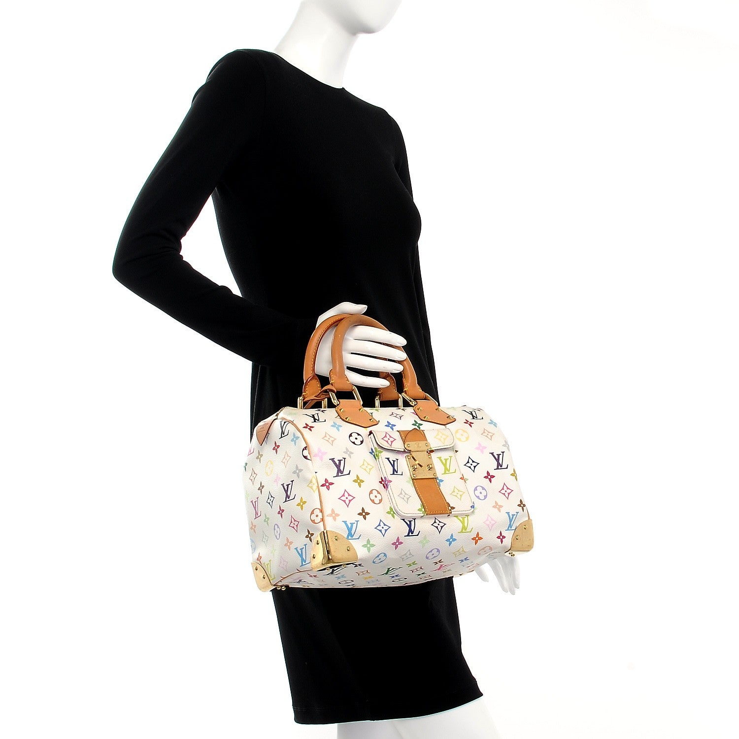 Louis Vuitton Monogram Multicolor Speedy 30 White 2 of 8