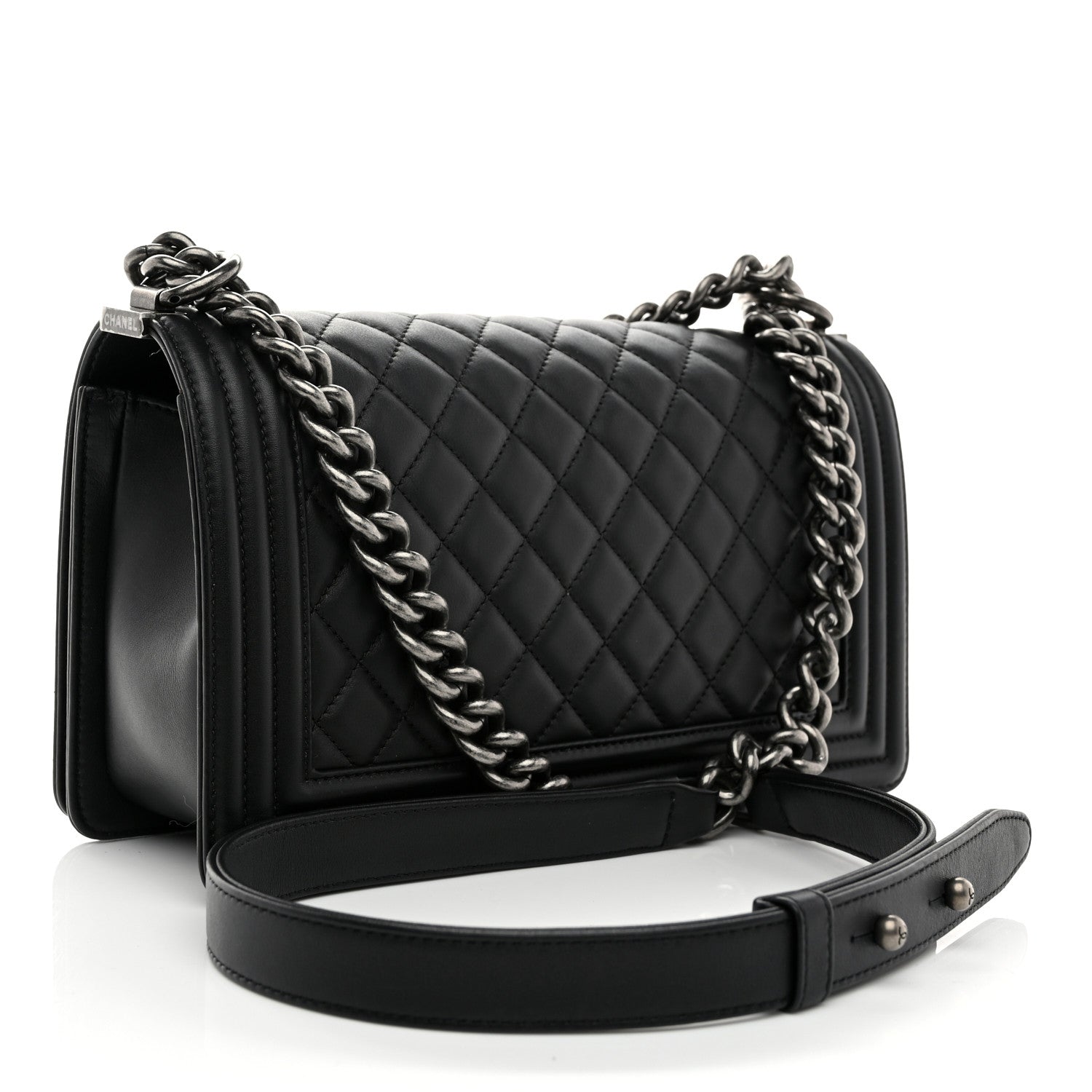 Chanel Lambskin Quilted Medium Boy Flap Black 3 of 10