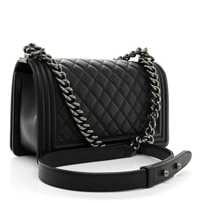 Chanel Lambskin Quilted Medium Boy Flap Black 3 of 10