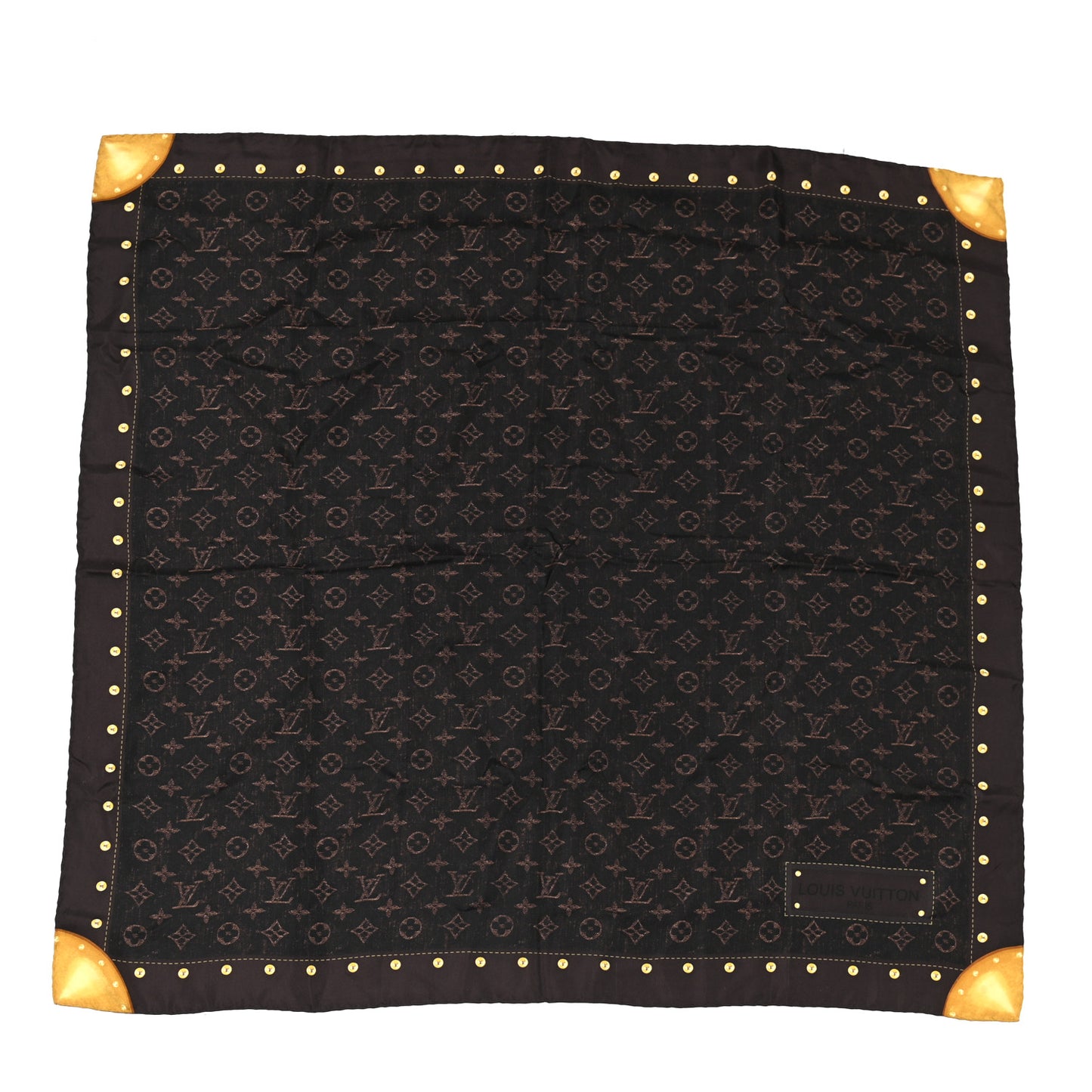 Cotton Denim Monogram Scarf Ebene
