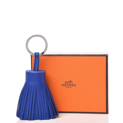 Hermes Lambskin Carmen Tassel Key Holder Bleu Electrique 5 of 5