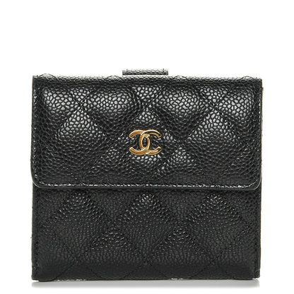 Chanel Caviar Quilted Compact French Flap Wallet Black 1 of 8