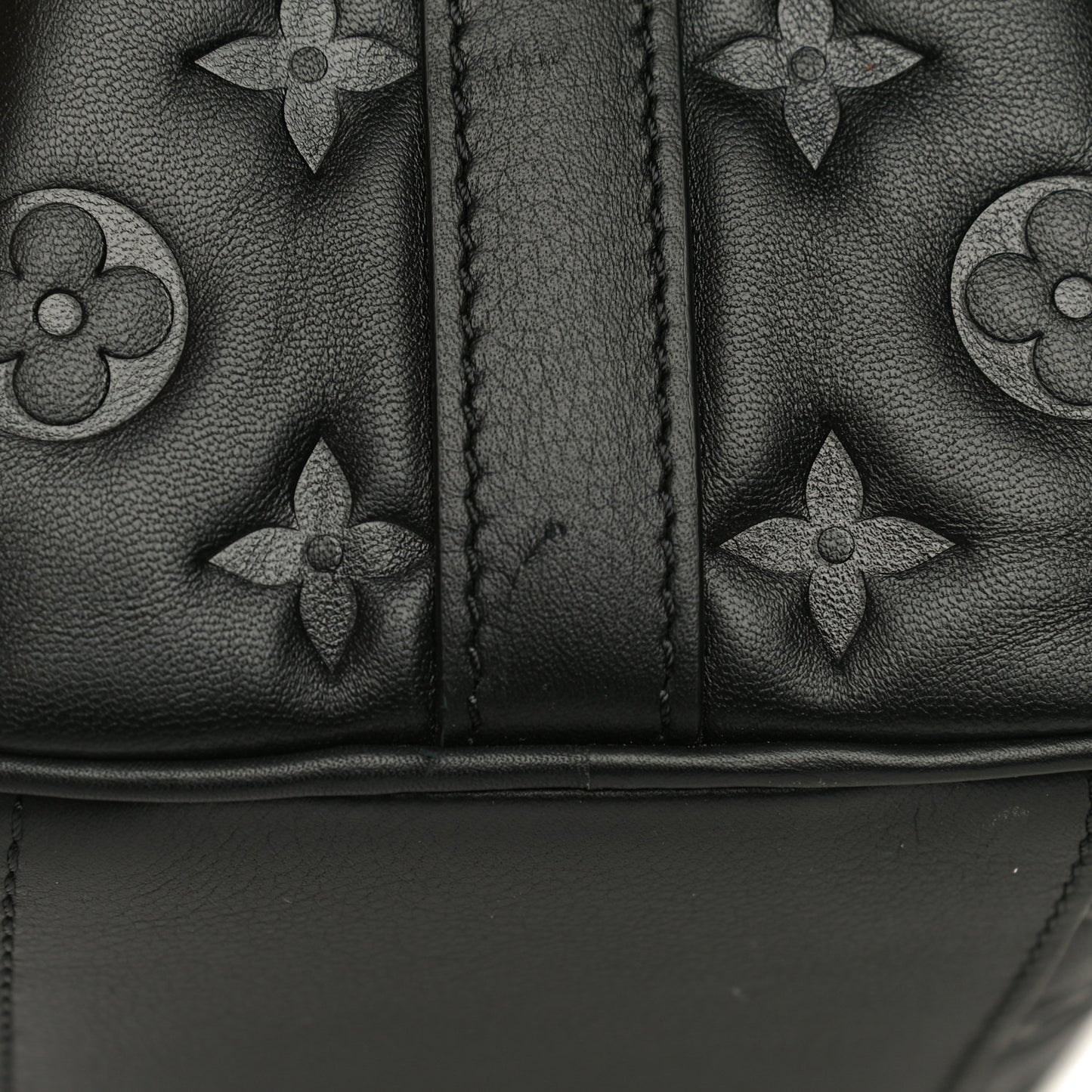 Lambskin Embossed Monogram Speedy 22 Bandouliere Black