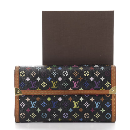 Louis Vuitton Monogram Multicolor Porte Tresor International Wallet Black 10 of 10