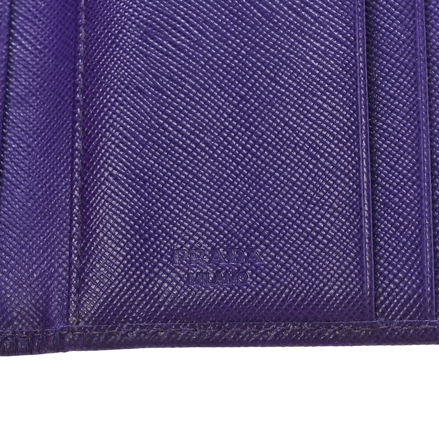Prada Saffiano Metal Tri-Fold Compact Wallet Viola 9 of 10