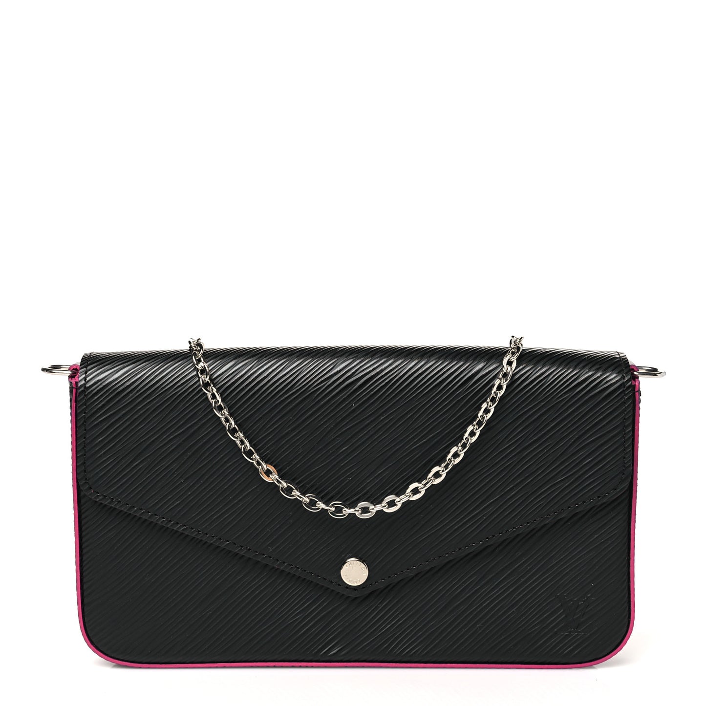 Epi Pochette Felicie Black Hot Pink