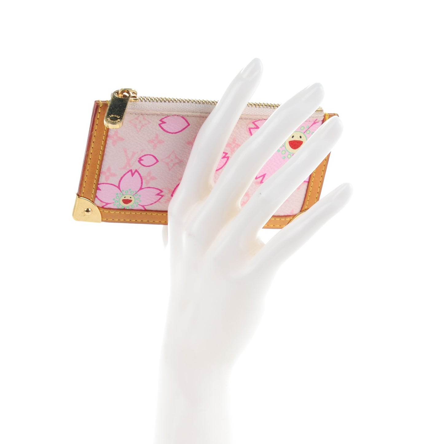 Monogram Cherry Blossom Key Pouch Pink