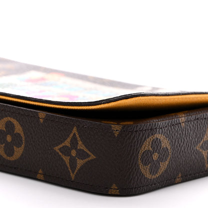 Louis Vuitton Monogram 2022 Christmas Animation New York Soho Pochette Felicie Chain Wallet Yellow 10 of 11