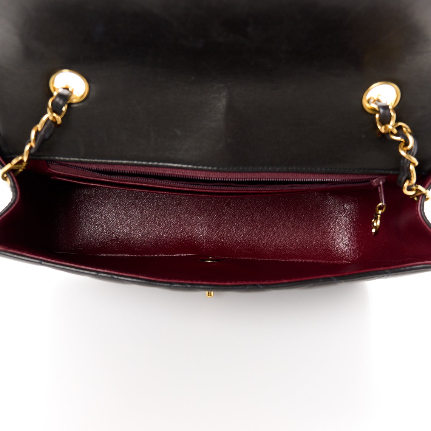 Lambskin Quilted Medium Single Flap Black