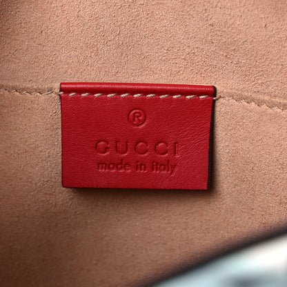 Gucci GG Supreme Monogram Blooms Mini Chain Shoulder Bag Beige Blue Navy Hibiscus Red 7 of 16