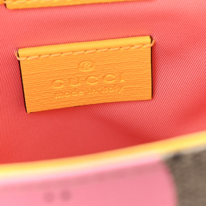 Gucci GG Supreme Monogram Childrens Printed Smile Bucket Bag Beige Dark Brown Yellow Pink 6 of 10
