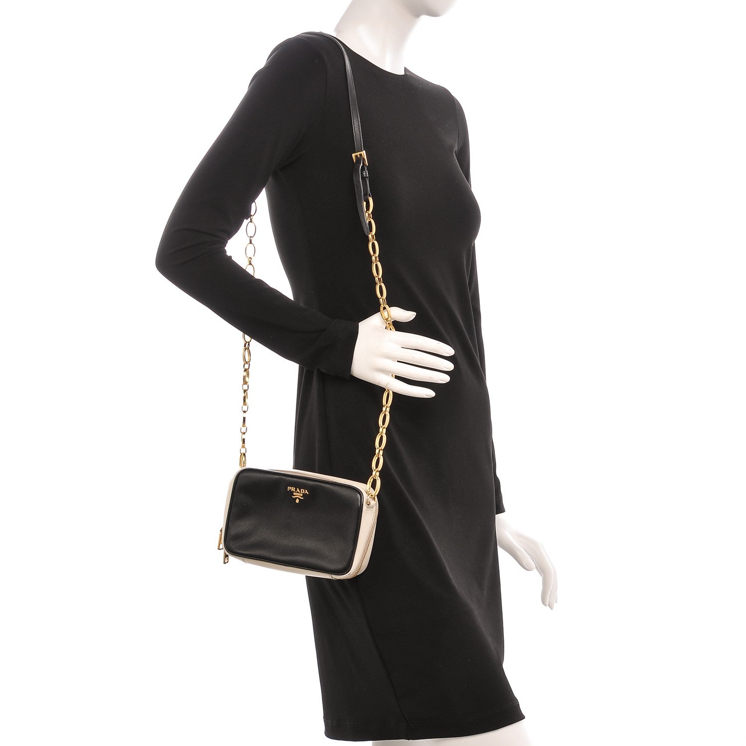 Prada Saffiano Camera Crossbody Black 2 of 12